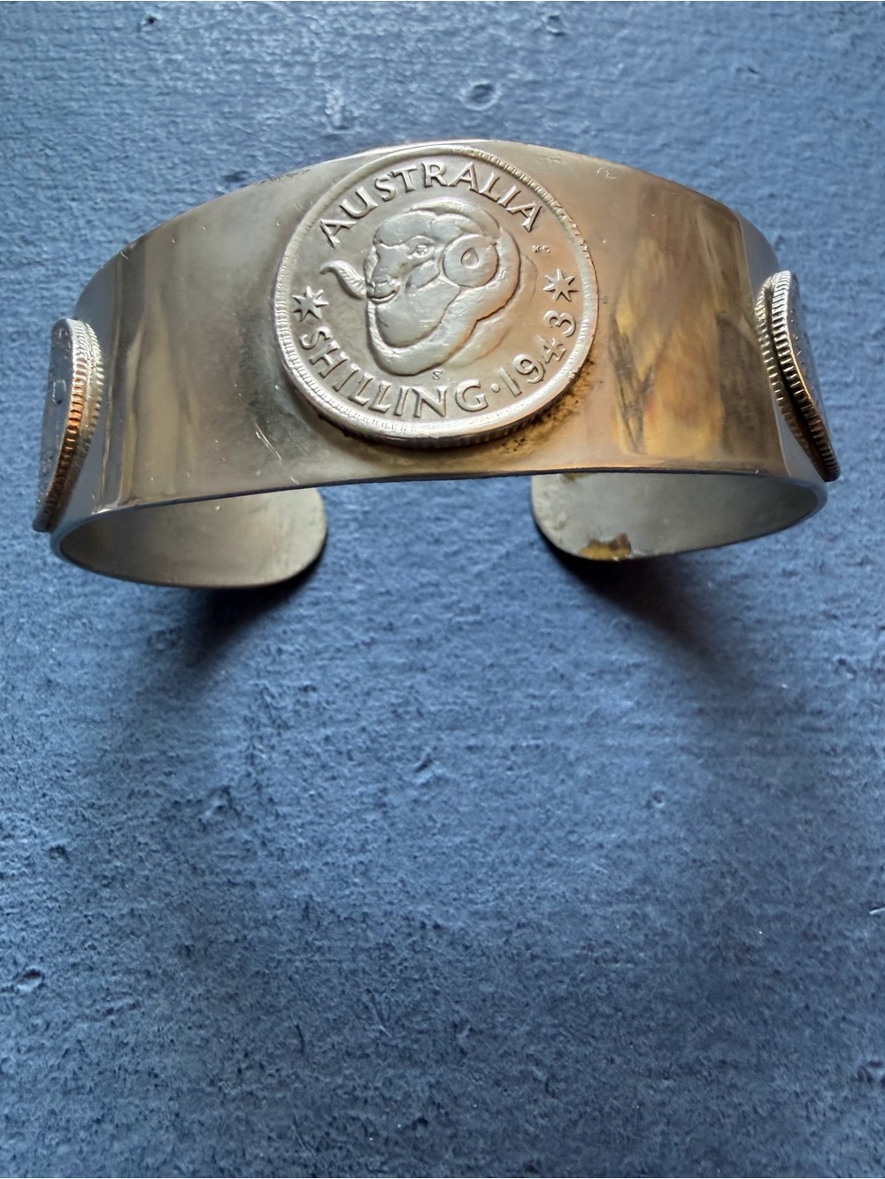 Vintage Australian WWII Coin Cuff Bracelet